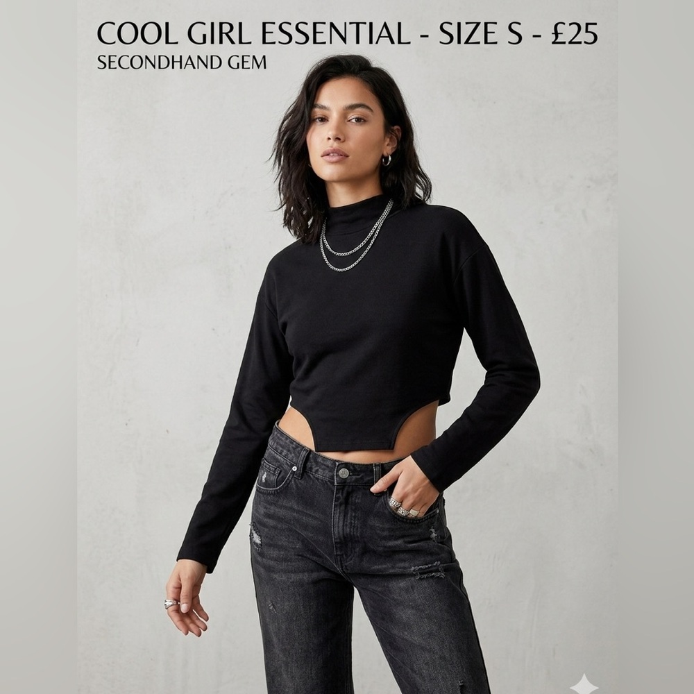 Black Cutout Long Sleeve Top